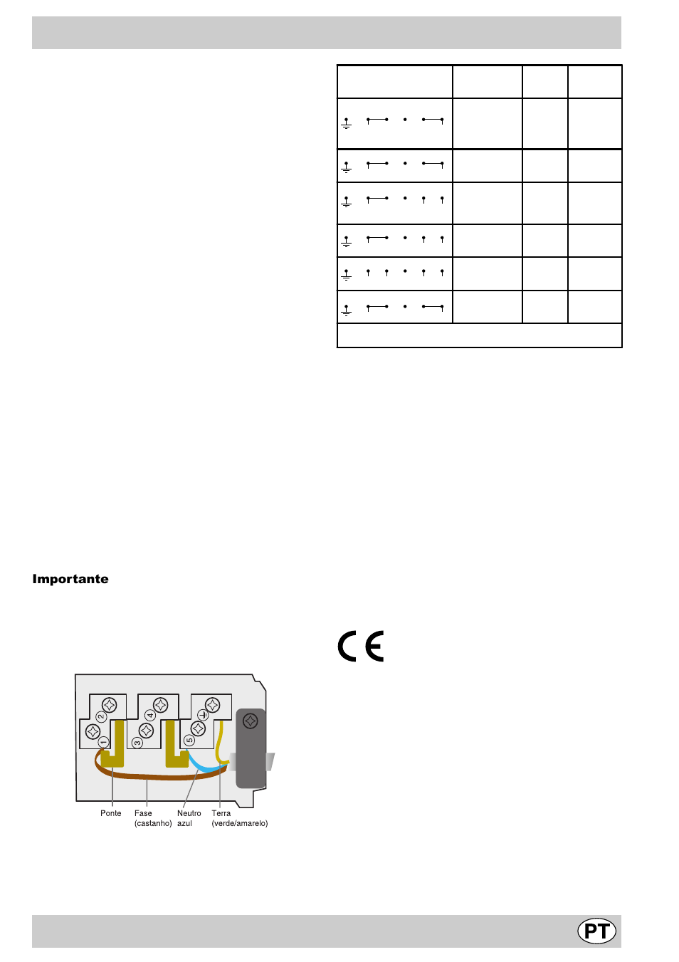 Características técnicas, Ligação eléctrica, Importante | Indesit MK64R User Manual | Page 35 / 48