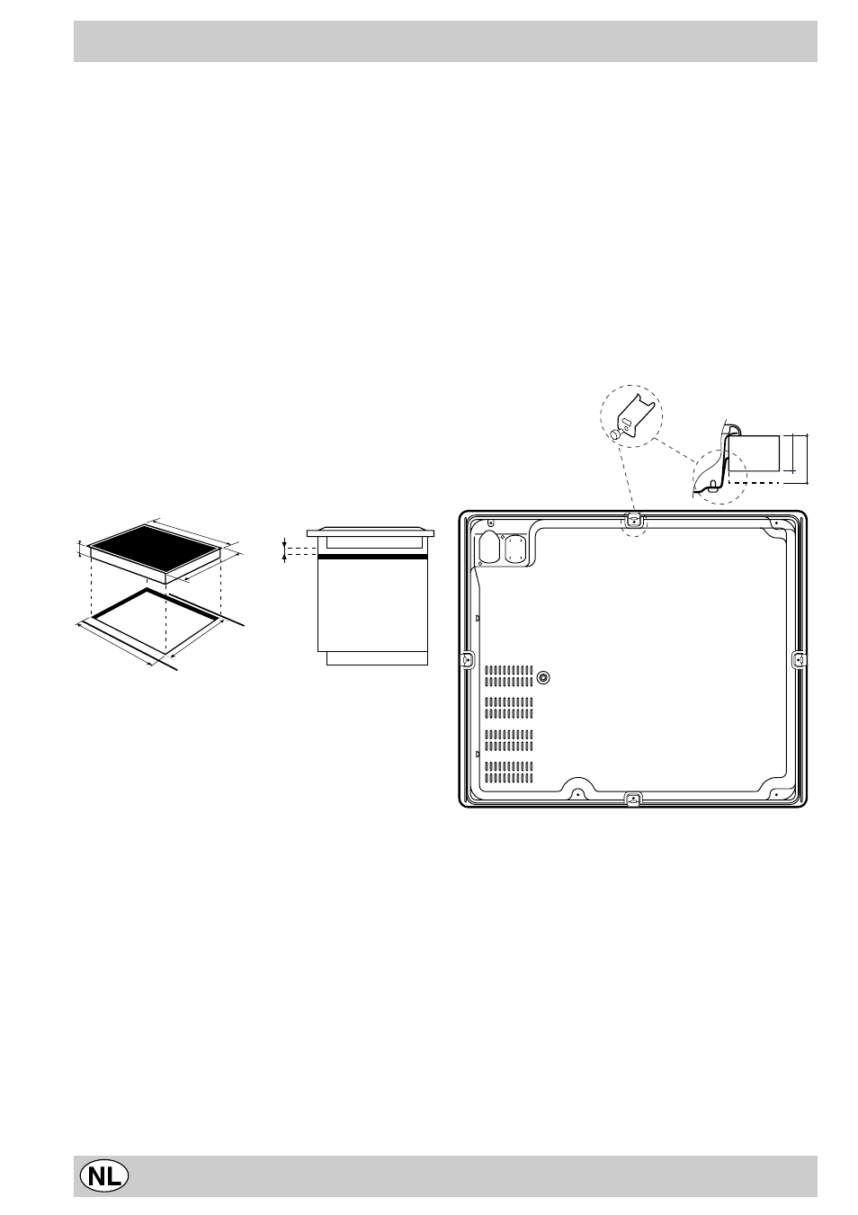 Installeren en bevestigen, Kookplaat omgekeerd | Indesit MK64R User Manual | Page 40 / 48