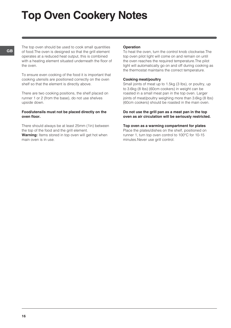 Indesit KDP60CS User Manual | Page 16 / 28