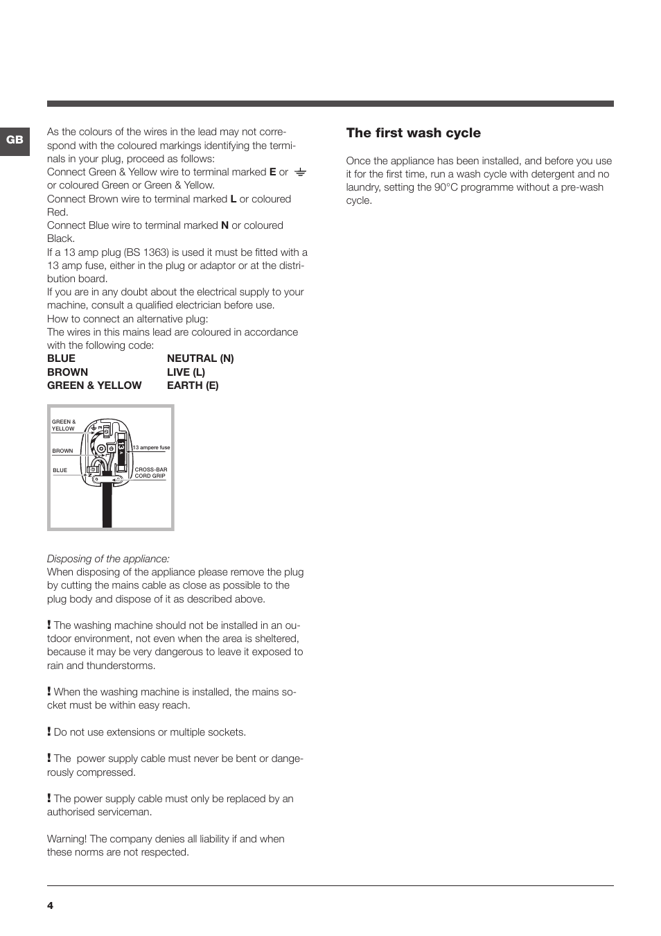 The first wash cycle | Indesit IWD5123UKE User Manual | Page 4 / 16