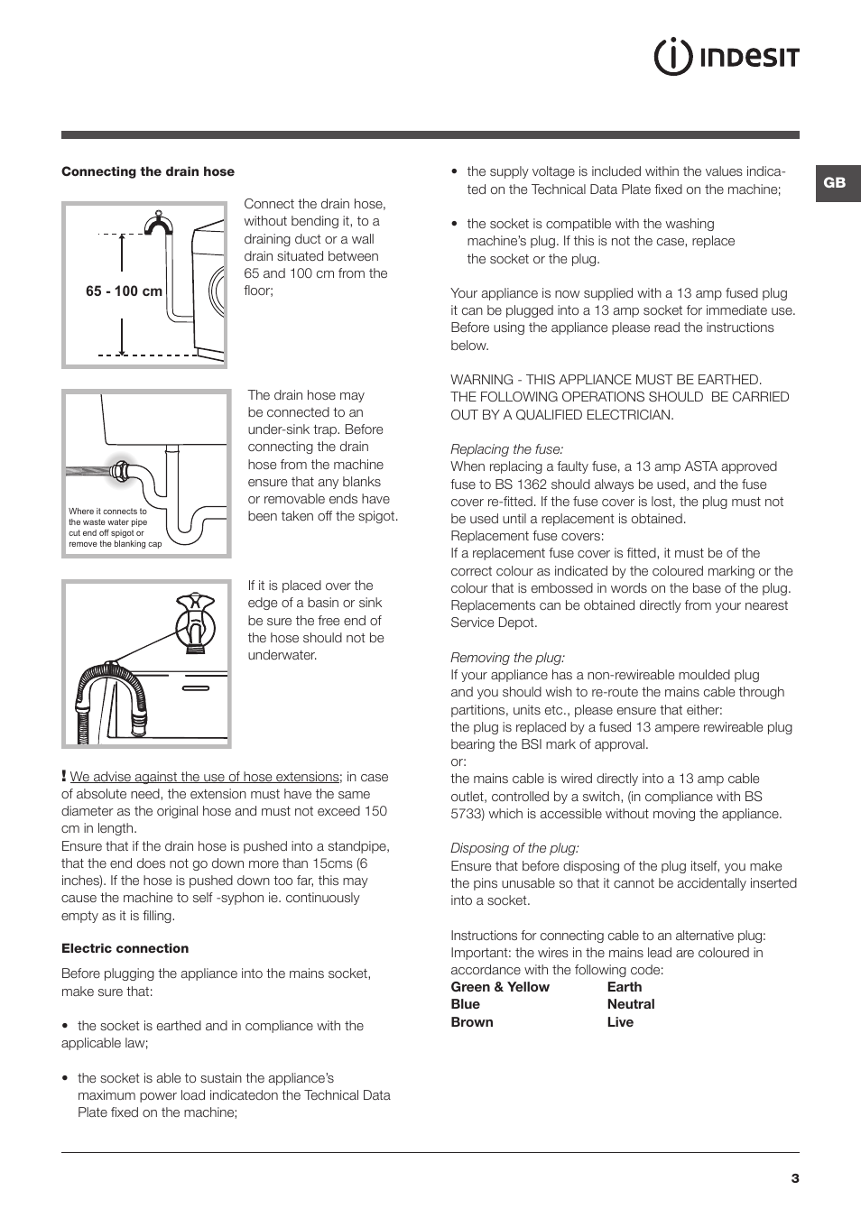 Indesit PWE91272WUK User Manual | Page 3 / 16