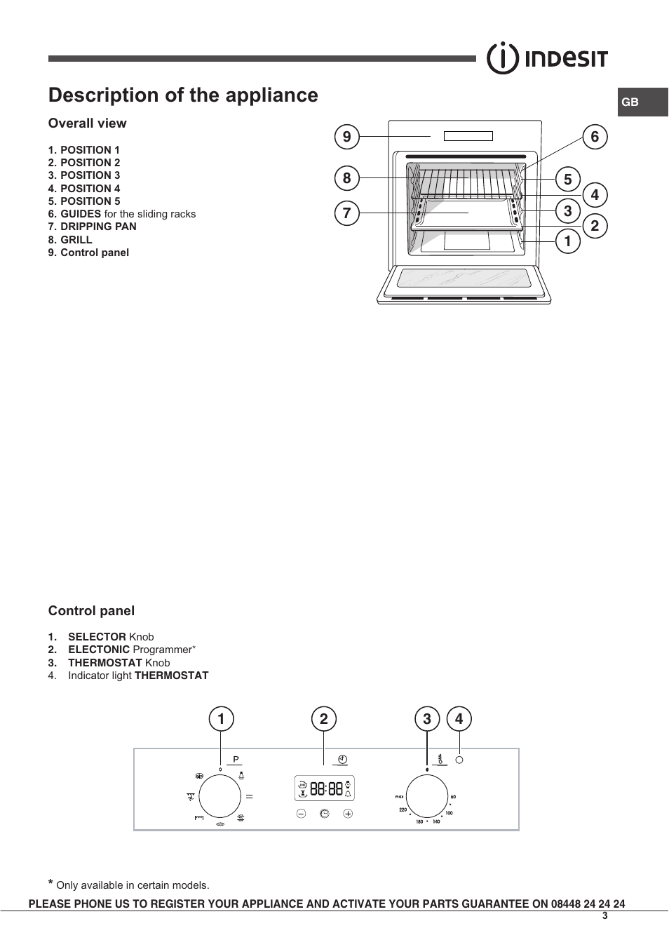 Description of the appliance | Indesit IF63KAIXUKS User Manual | Page 3 / 16