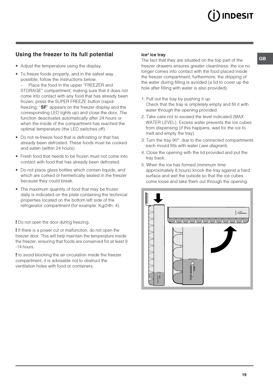 Using the freezer to its full potential | Indesit PBAA34NFXD User Manual | Page 7 / 12