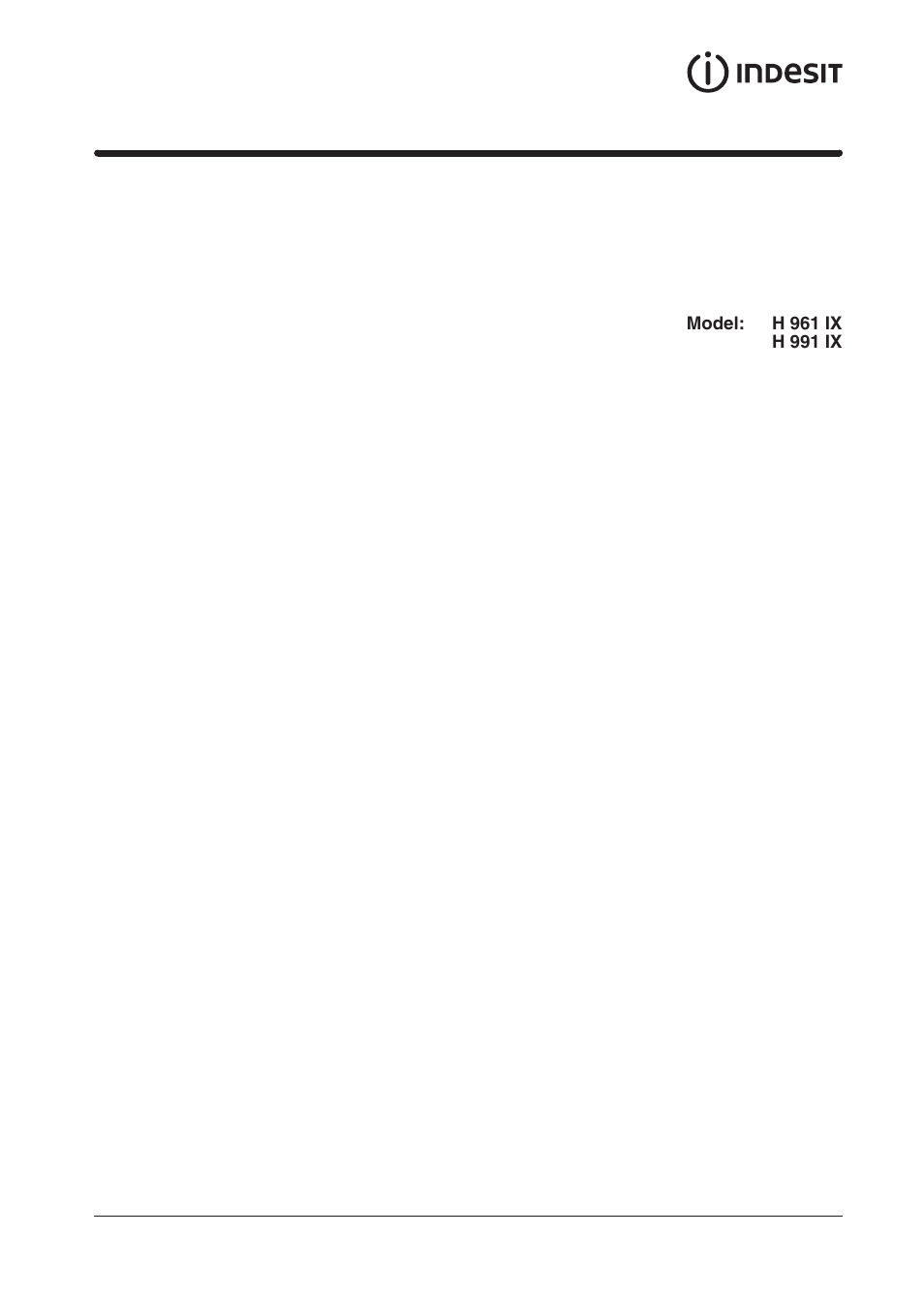 Indesit H961FIXUK User Manual | Page 3 / 36
