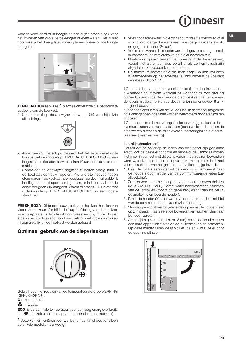 Optimaal gebruik van de diepvrieskast | Indesit BIAA-13-F-H User Manual | Page 29 / 48