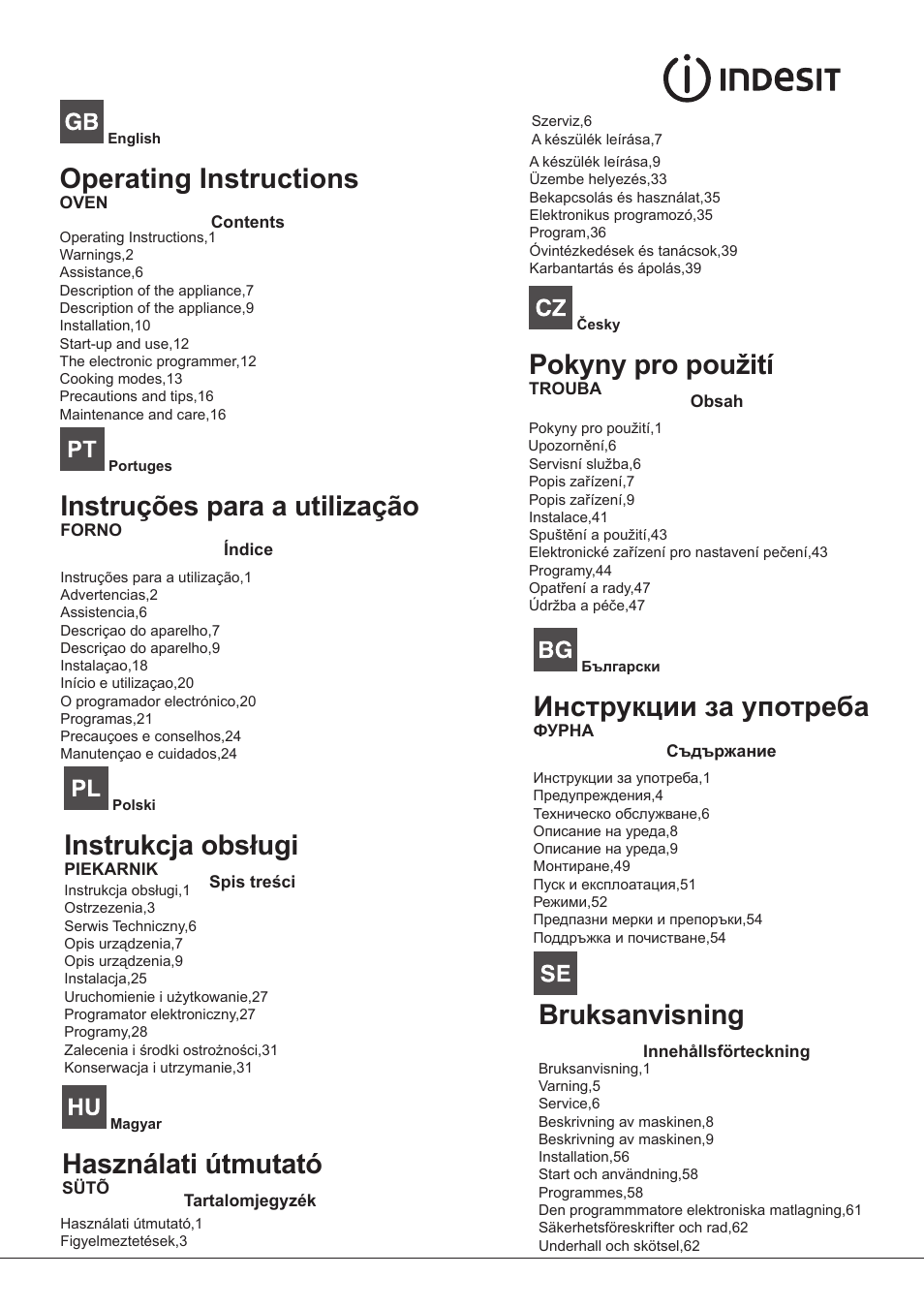 Indesit FIM-832J-K.A-IX-(PL) User Manual | 64 pages