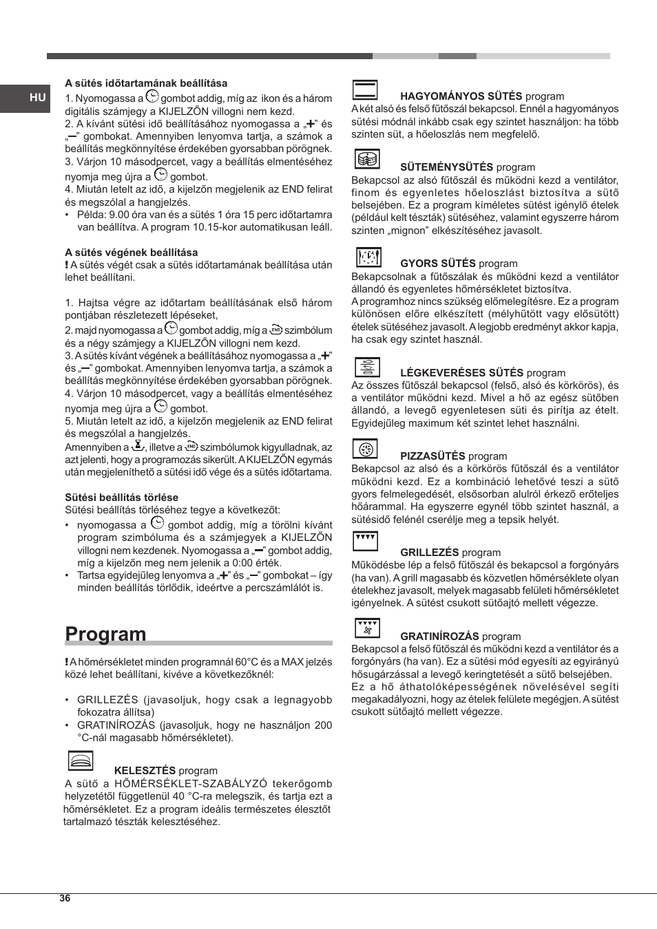 Program | Indesit FIM-832J-K.A-IX-(PL) User Manual | Page 36 / 64