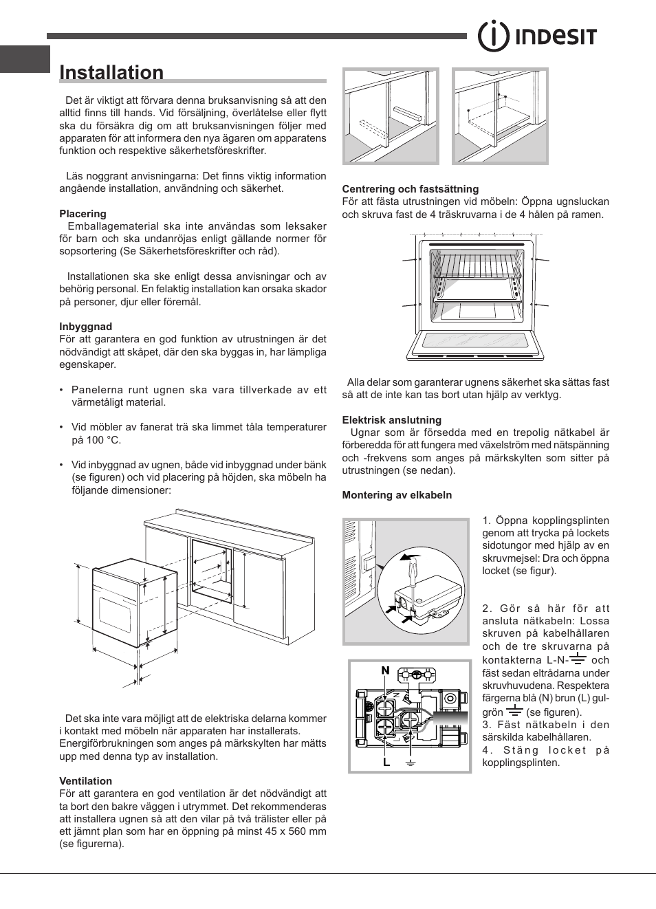 Installation | Indesit FIM-832J-K.A-IX-(PL) User Manual | Page 56 / 64