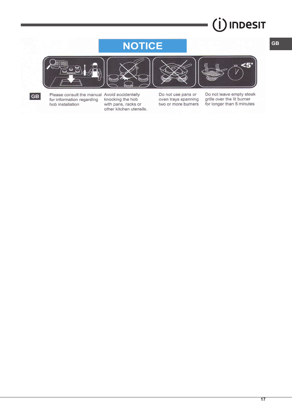 Notice | Indesit IPG-640-S-(BK)-(EE) User Manual | Page 17 / 52