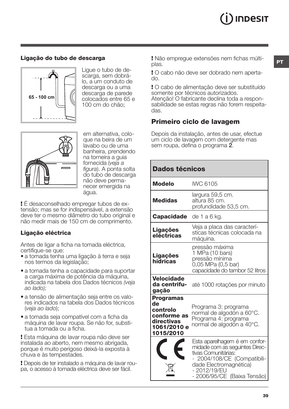Indesit IWC-6105-(EU) User Manual | Page 39 / 72