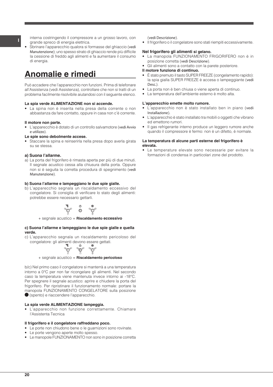 Anomalie e rimedi | Indesit BIAA-33-F-X-H User Manual | Page 20 / 52