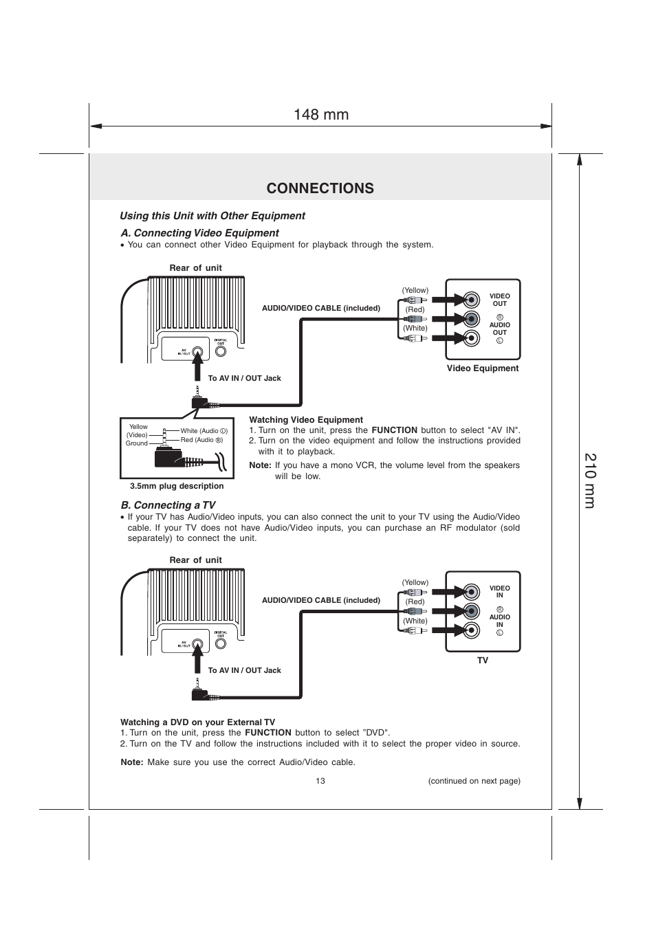 Connections | Audiovox MVS6950 User Manual | Page 14 / 32