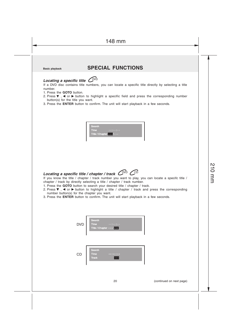 Special functions | Audiovox MVS6950 User Manual | Page 21 / 32