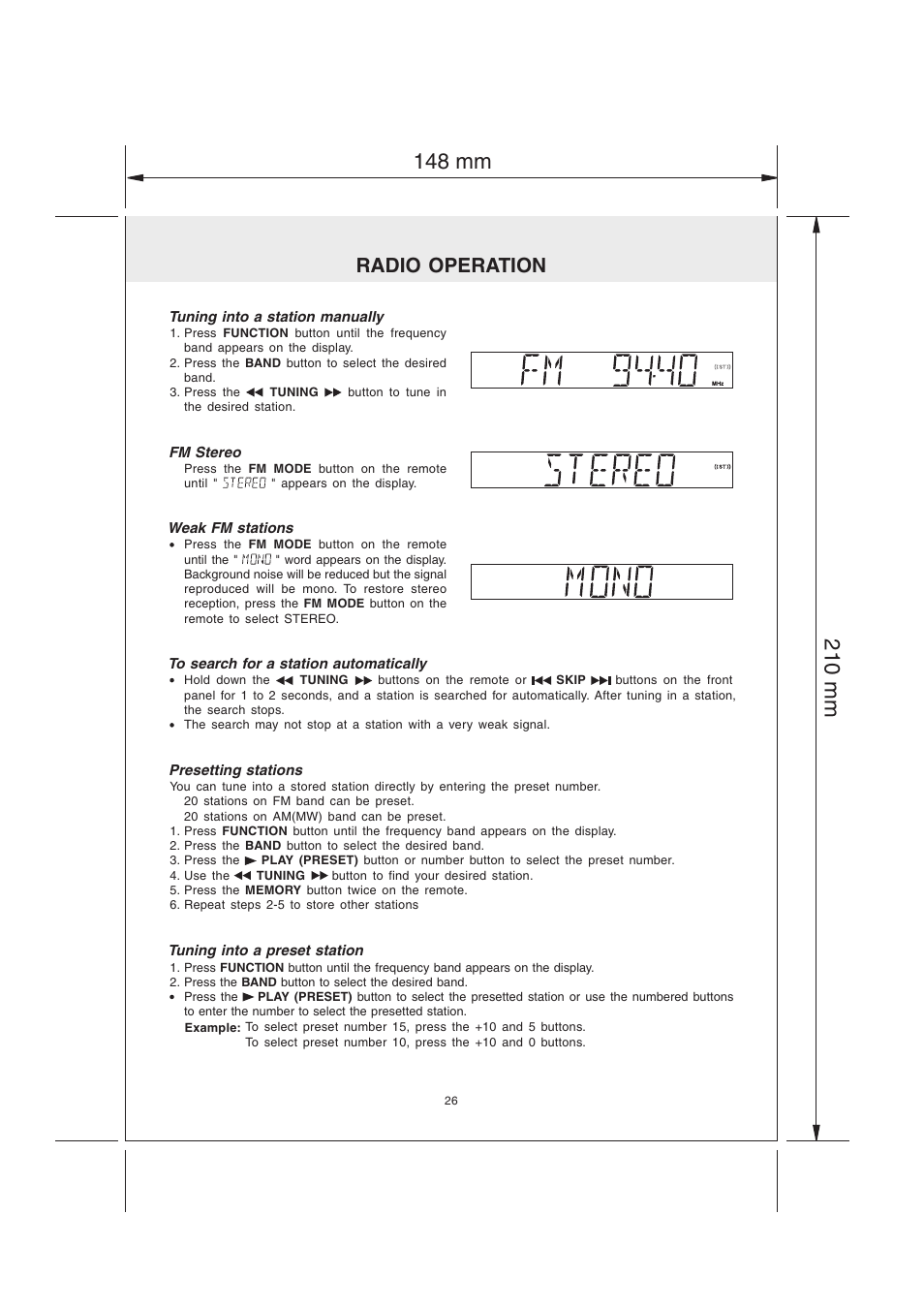 Radio operation | Audiovox MVS6950 User Manual | Page 27 / 32