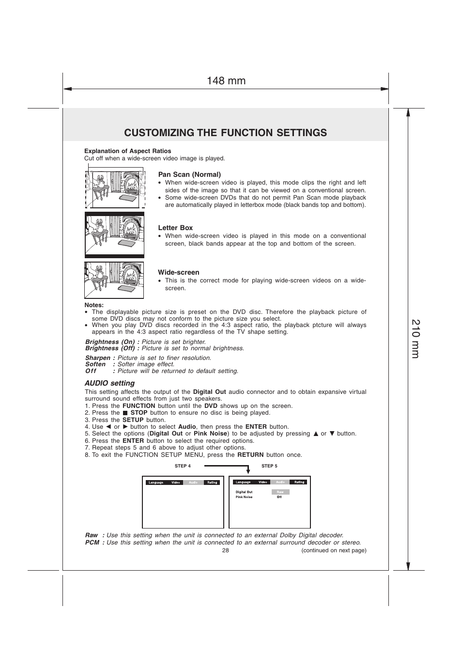 Customizing the function settings | Audiovox MVS6950 User Manual | Page 29 / 32