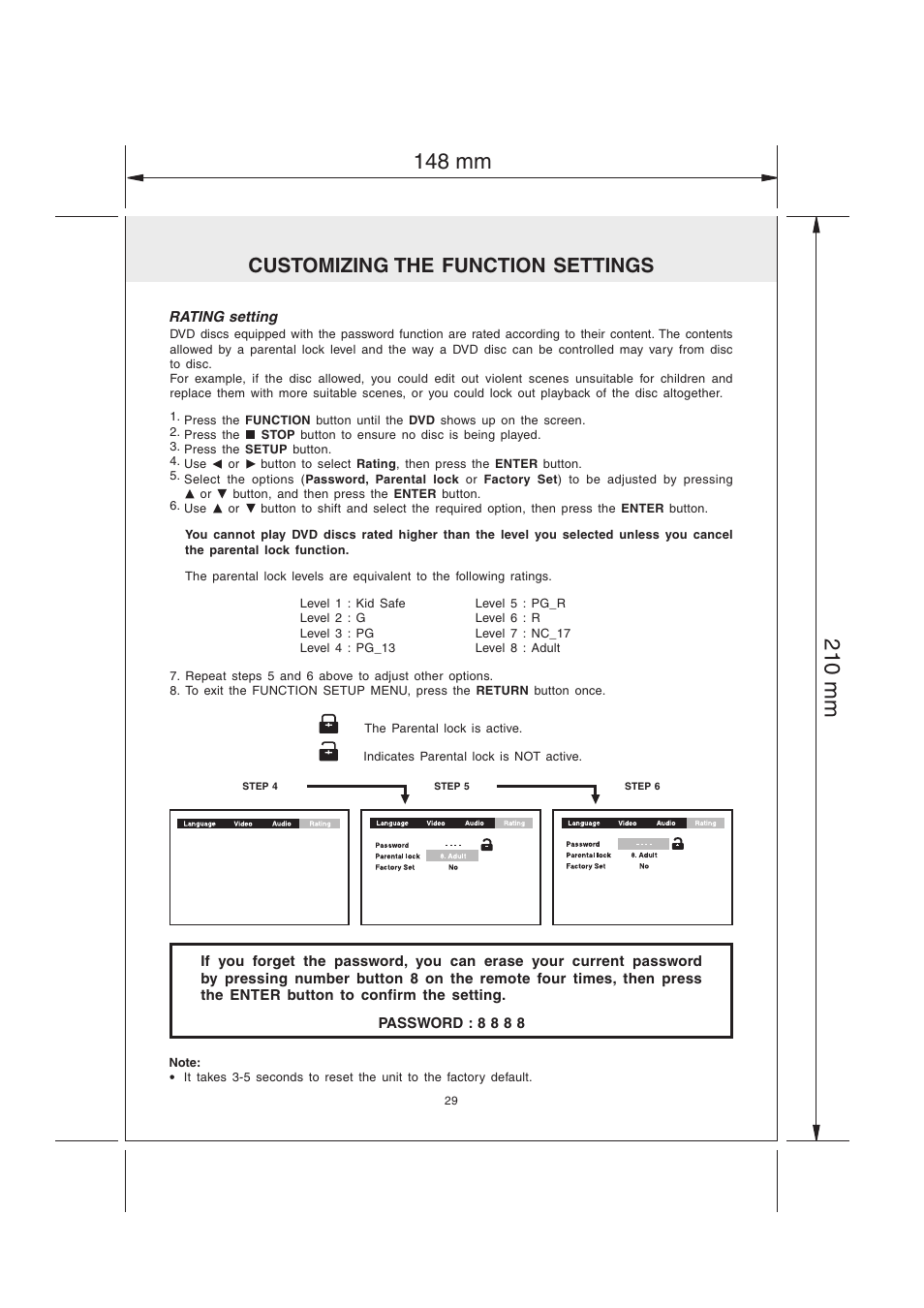 Customizing the function settings | Audiovox MVS6950 User Manual | Page 30 / 32