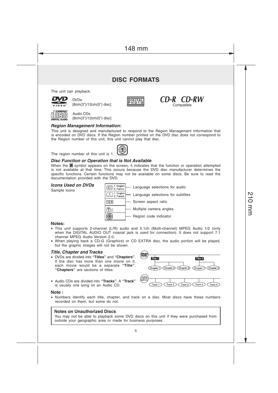Disc formats | Audiovox MVS6950 User Manual | Page 6 / 32