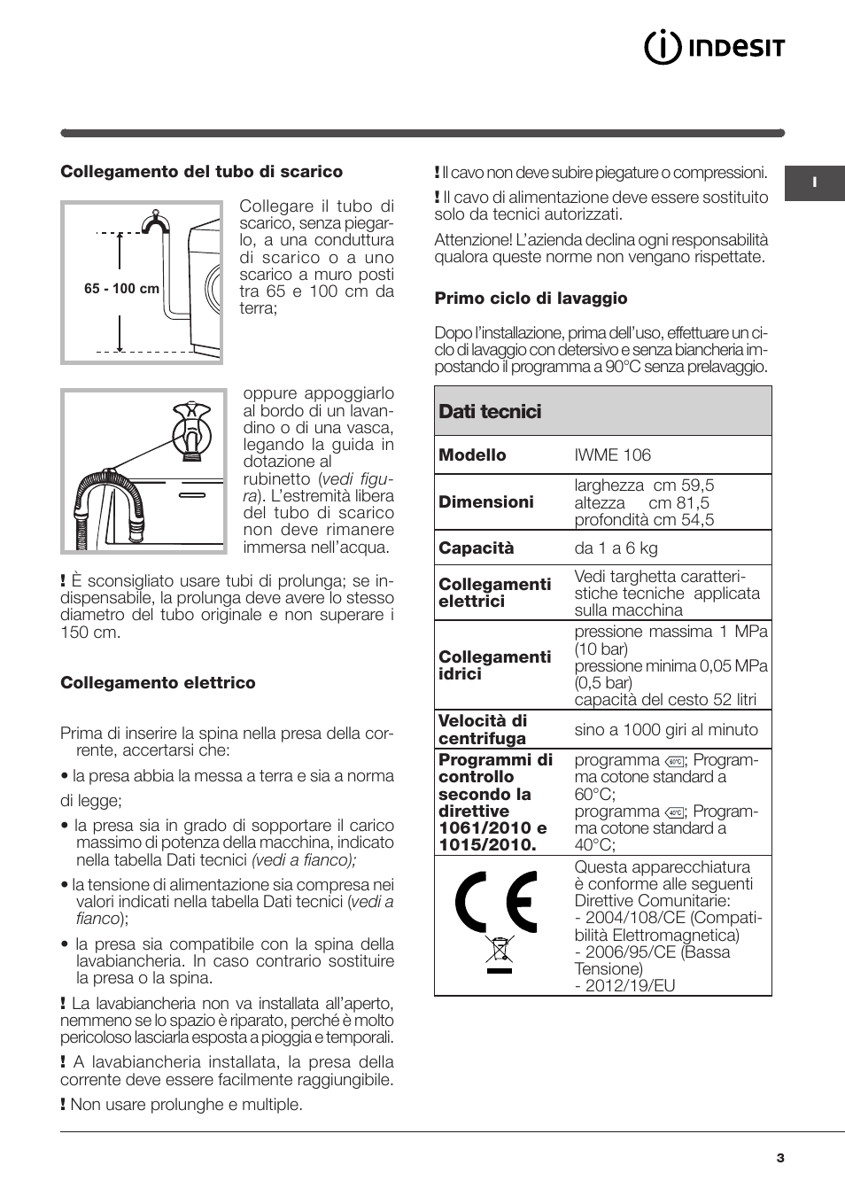 Indesit IWME-106-(EU) User Manual | Page 3 / 84