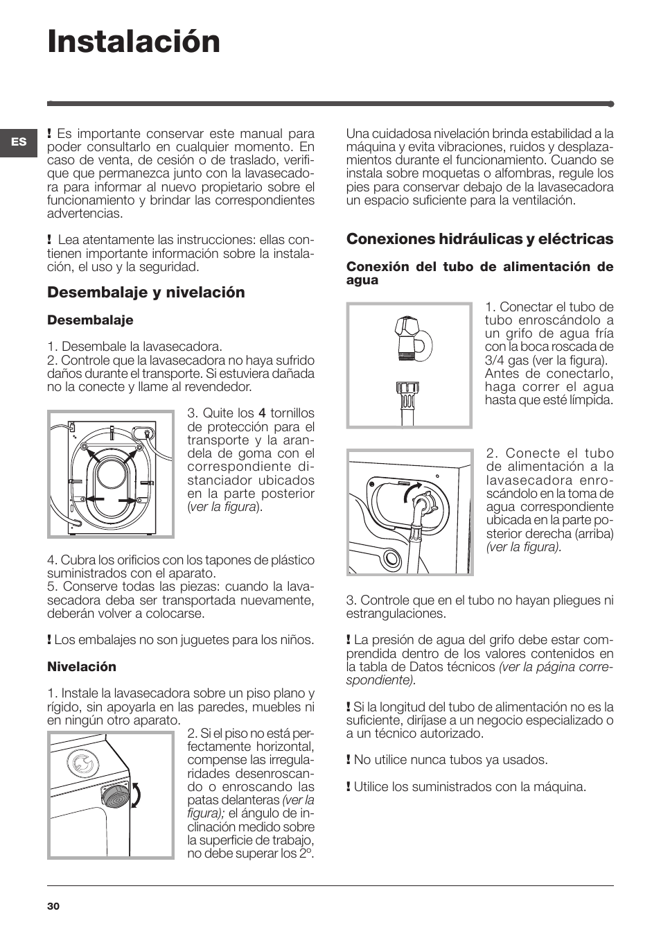 Instalación | Indesit IWME-106-(EU) User Manual | Page 30 / 84