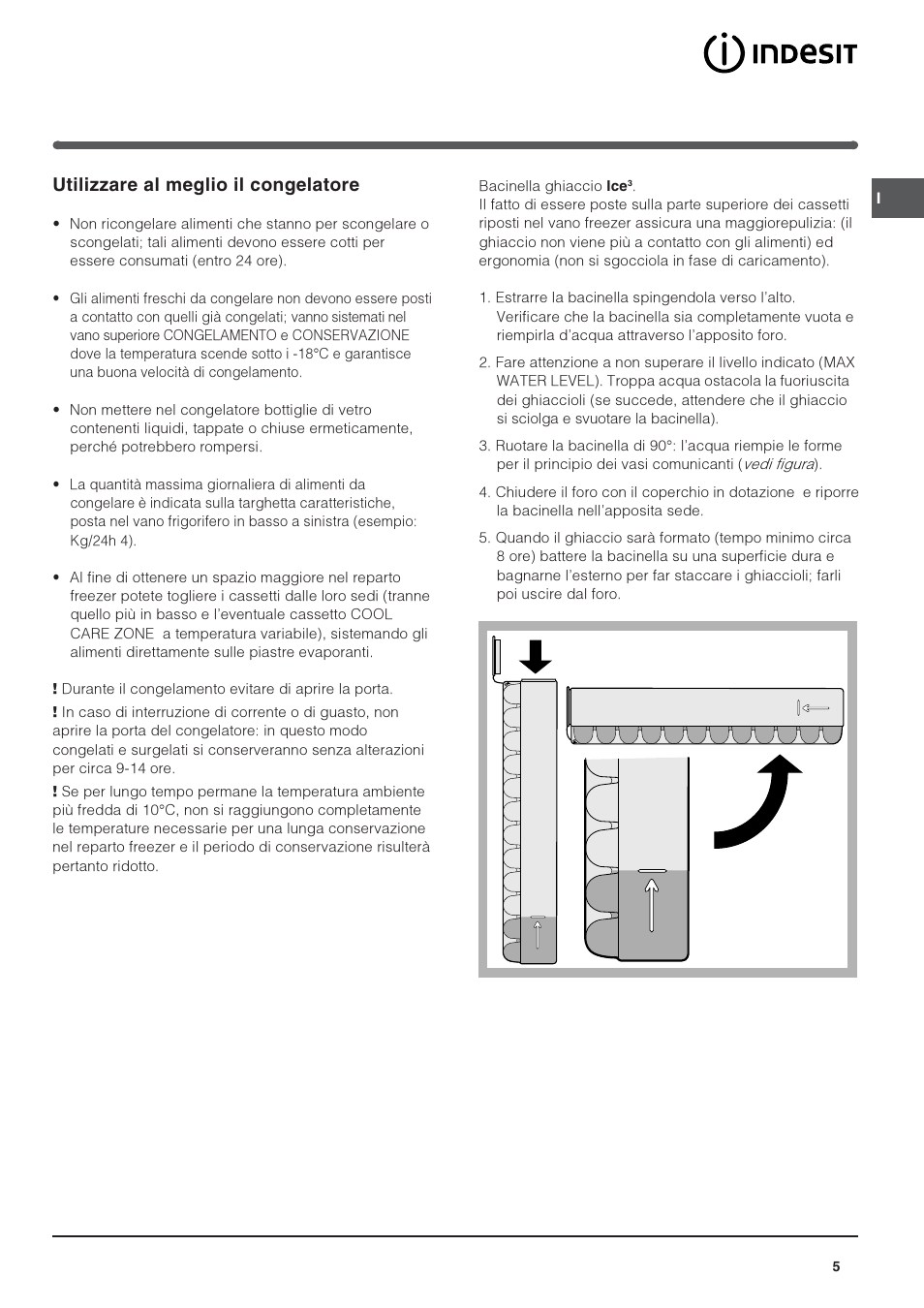 Utilizzare al meglio il congelatore | Indesit PBAA-13 User Manual | Page 5 / 60