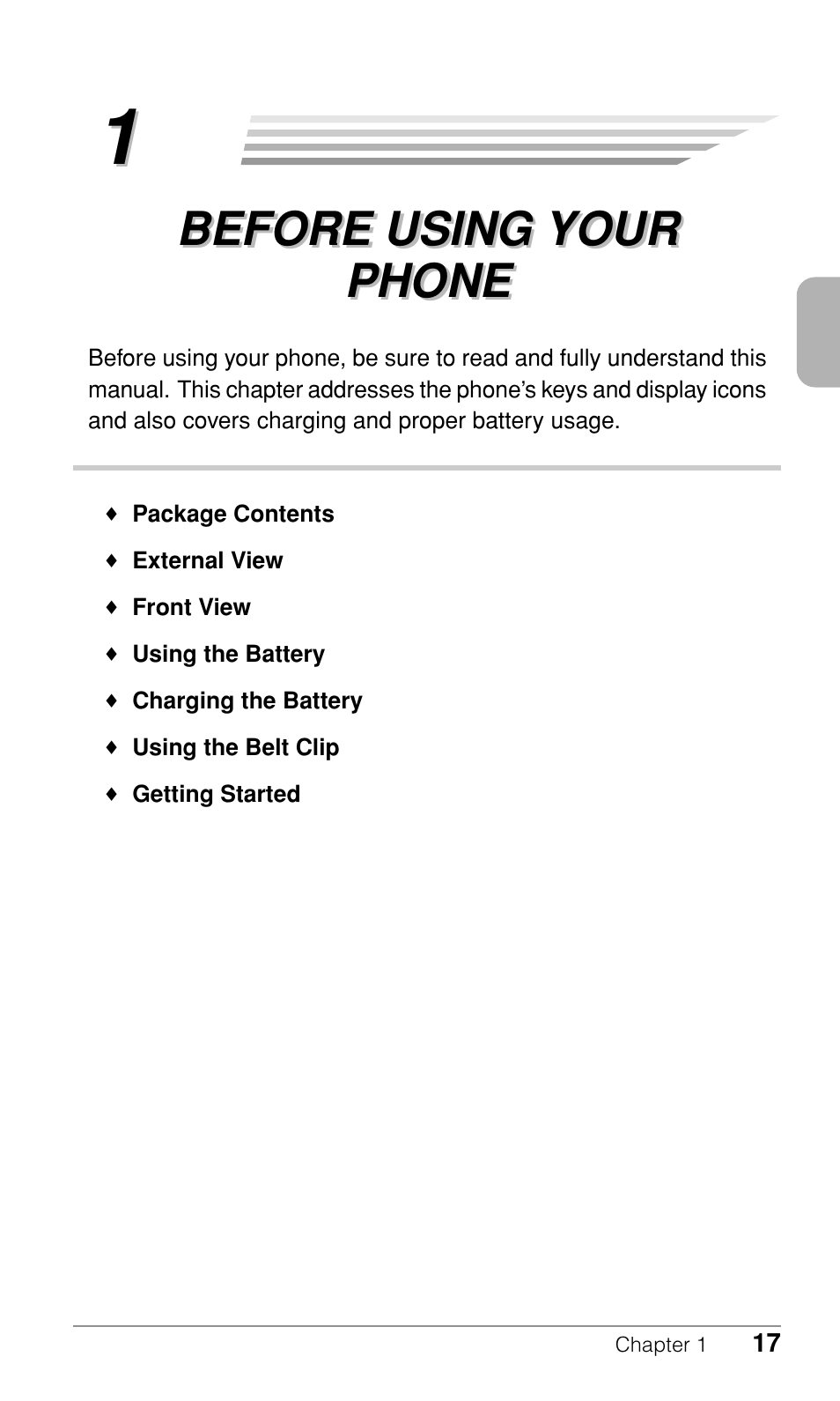 Before using your phone | Audiovox CDM-9500 User Manual | Page 18 / 145
