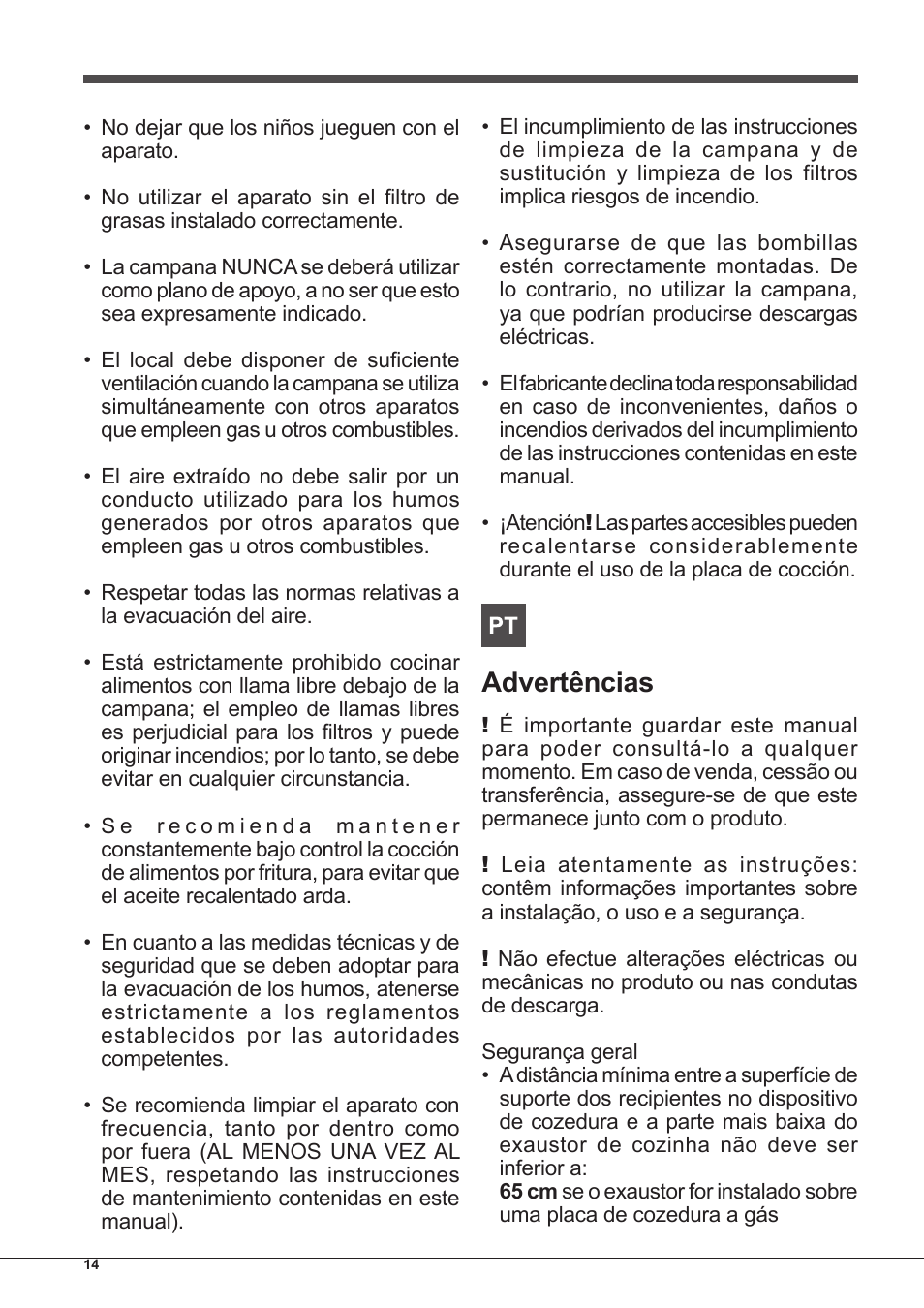 Advertências | Indesit IHP-7.5-C-M-IX User Manual | Page 14 / 80