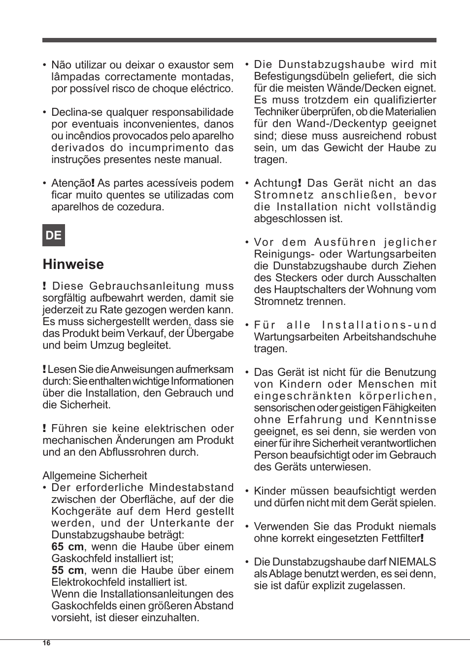 Hinweise | Indesit IHP-7.5-C-M-IX User Manual | Page 16 / 80