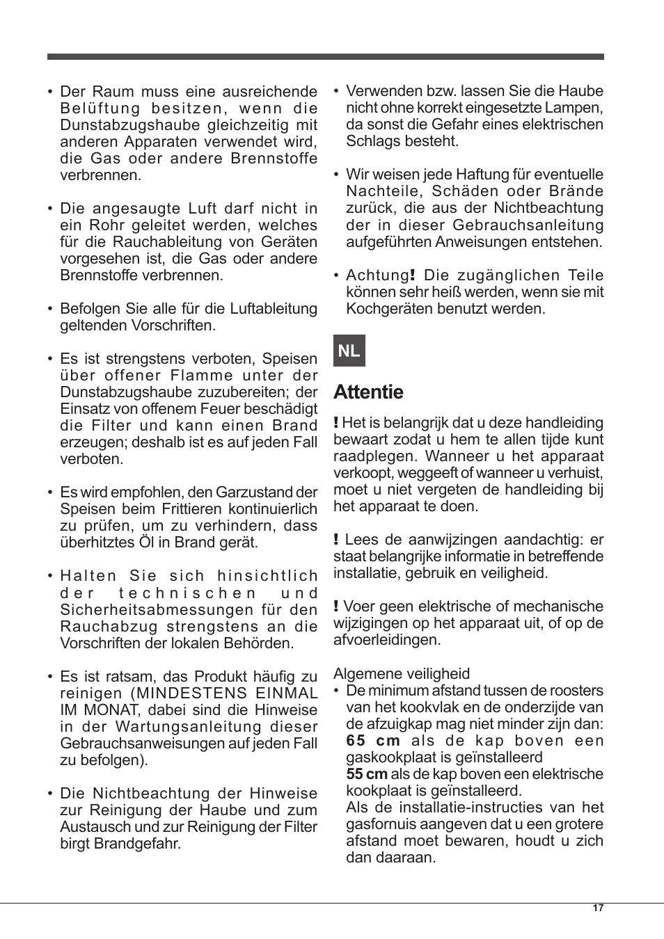 Attentie | Indesit IHP-7.5-C-M-IX User Manual | Page 17 / 80