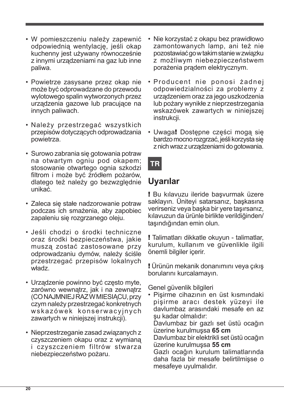Uyarılar | Indesit IHP-7.5-C-M-IX User Manual | Page 20 / 80