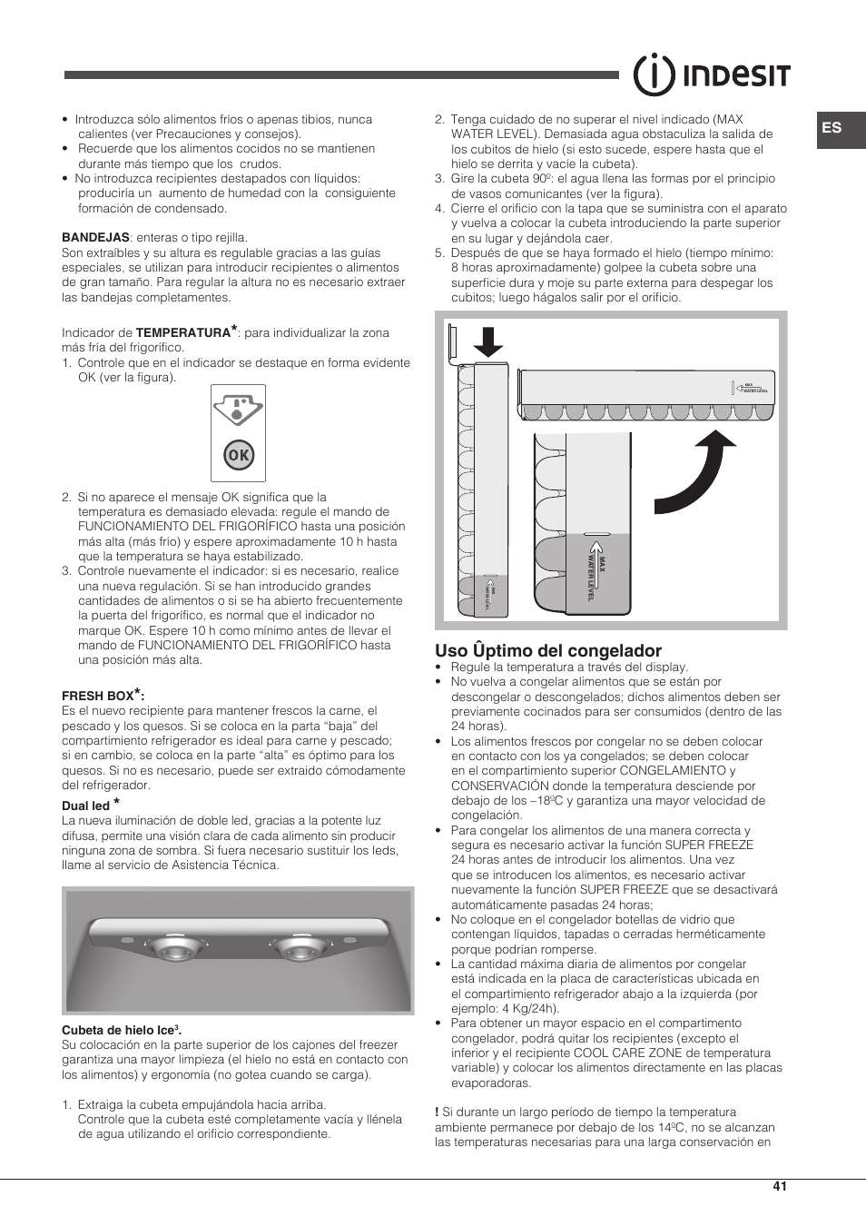 Uso ûptimo del congelador | Indesit BIAAA-34-F-SI-H-Y User Manual | Page 41 / 64