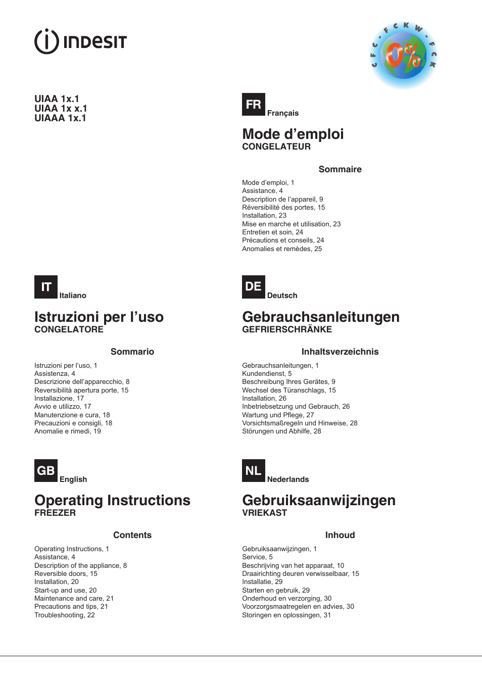 Indesit UIAA-12.1 User Manual | 60 pages