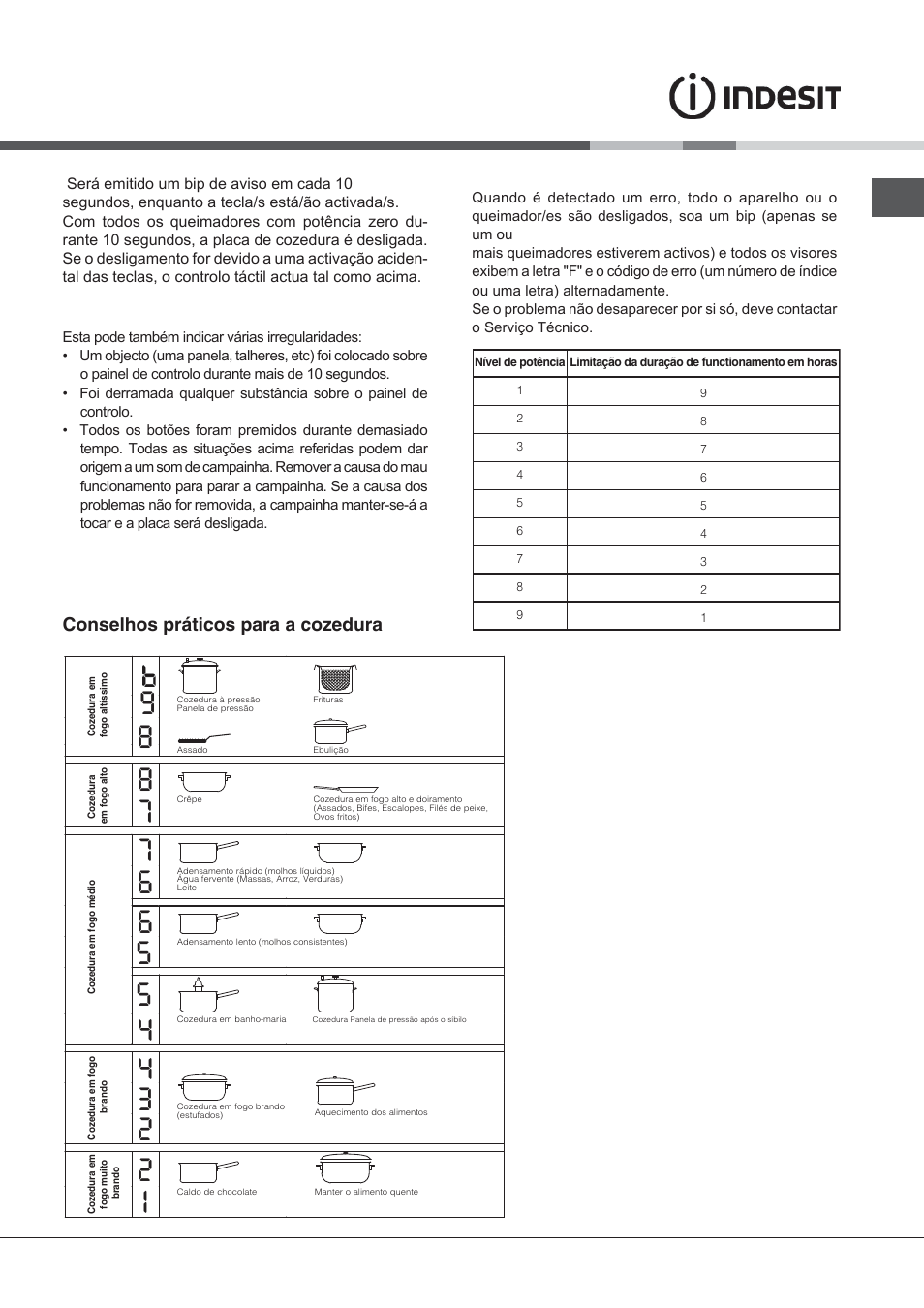 Conselhos práticos para a cozedura | Indesit VIB-644-C-E User Manual | Page 39 / 84