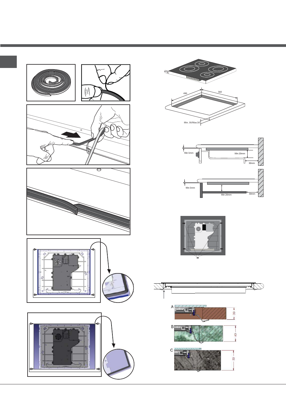 Installatie van de veiligheid afstandsring | Indesit VIB-644-C-E User Manual | Page 44 / 84
