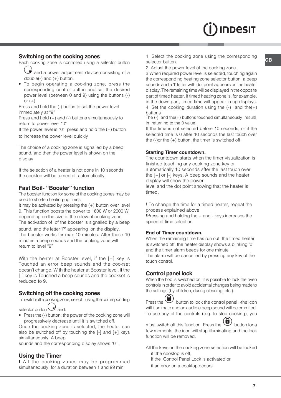 Indesit VIB-644-C-E User Manual | Page 7 / 84