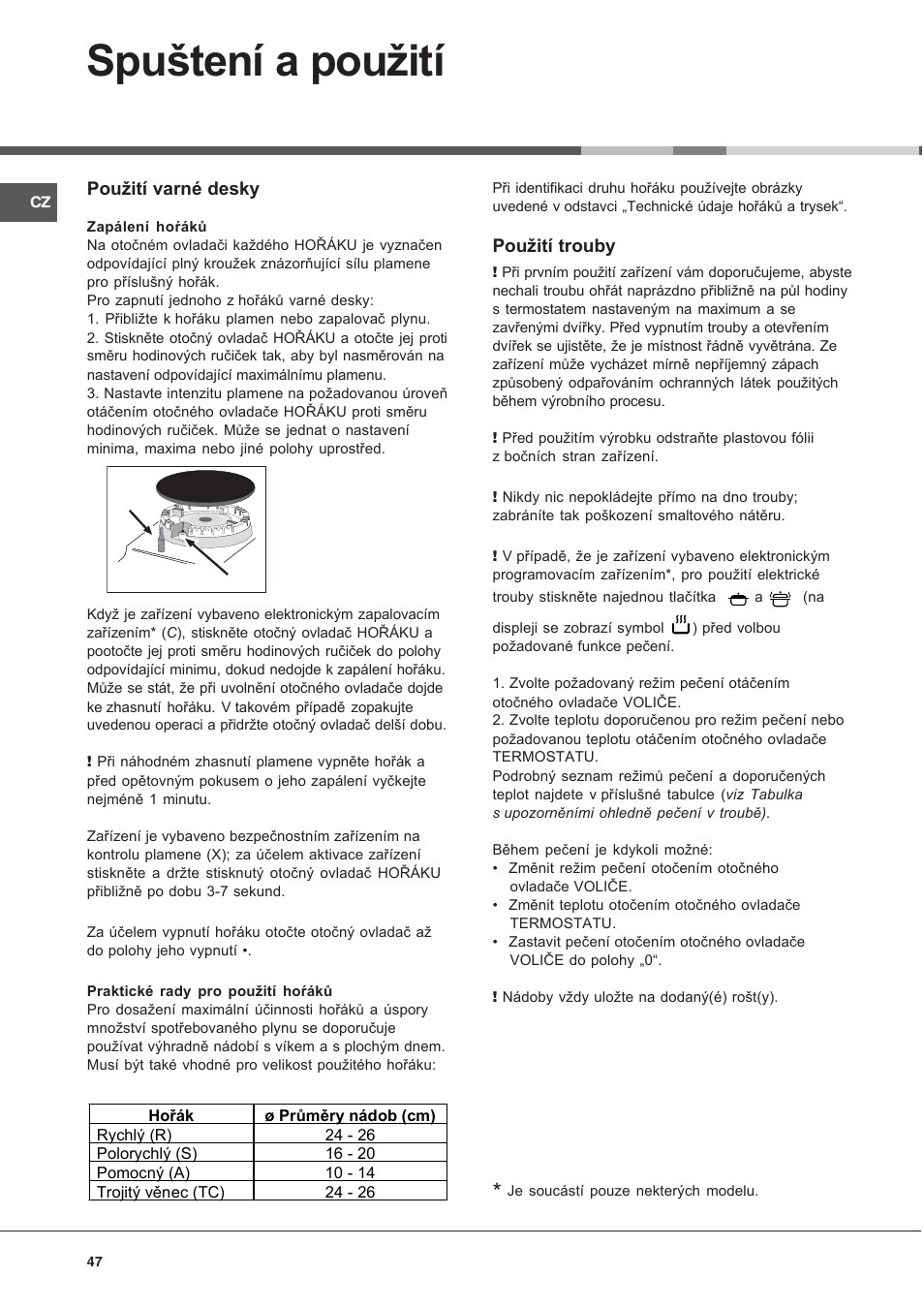 Spuštení a použití | Indesit KN3T76SA(X)-U-S User Manual | Page 47 / 76