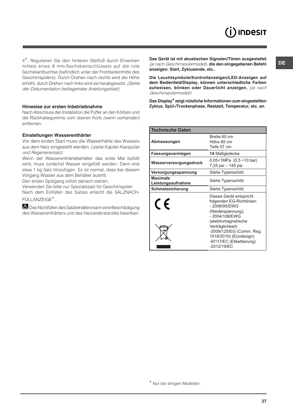 Indesit DFP-58T94-CA-NX-EU User Manual | Page 37 / 80