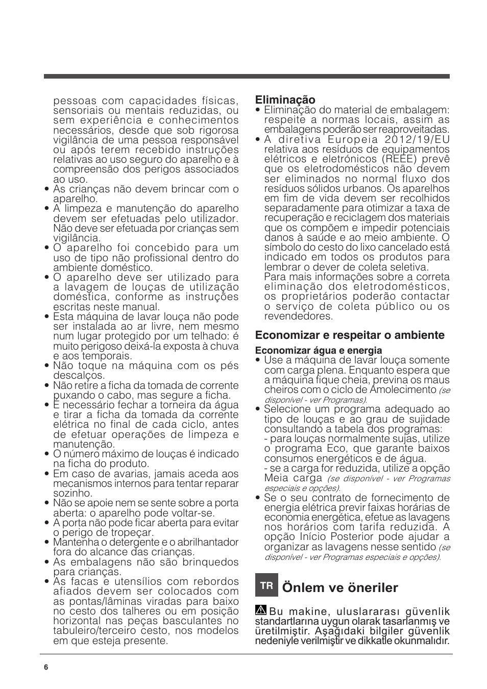 Önlem ve öneriler | Indesit DFP-58T94-CA-NX-EU User Manual | Page 6 / 80