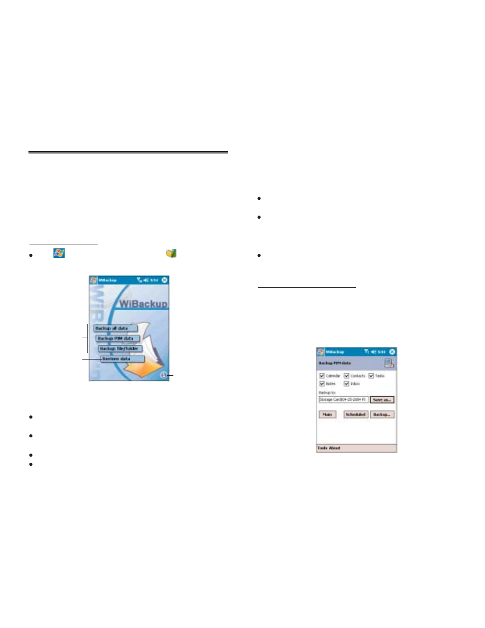 Wwiib ba ac ck ku up p w wiib ba ac ck ku up p | Audiovox PPC 4100 User Manual | Page 128 / 156
