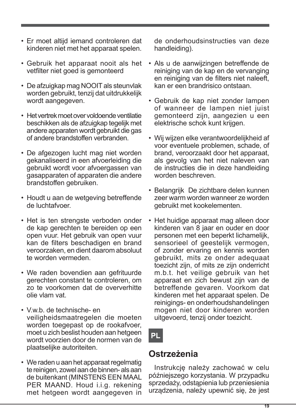 Ostrzeżenia | Indesit IHP-9.5-C-M-IX User Manual | Page 19 / 80