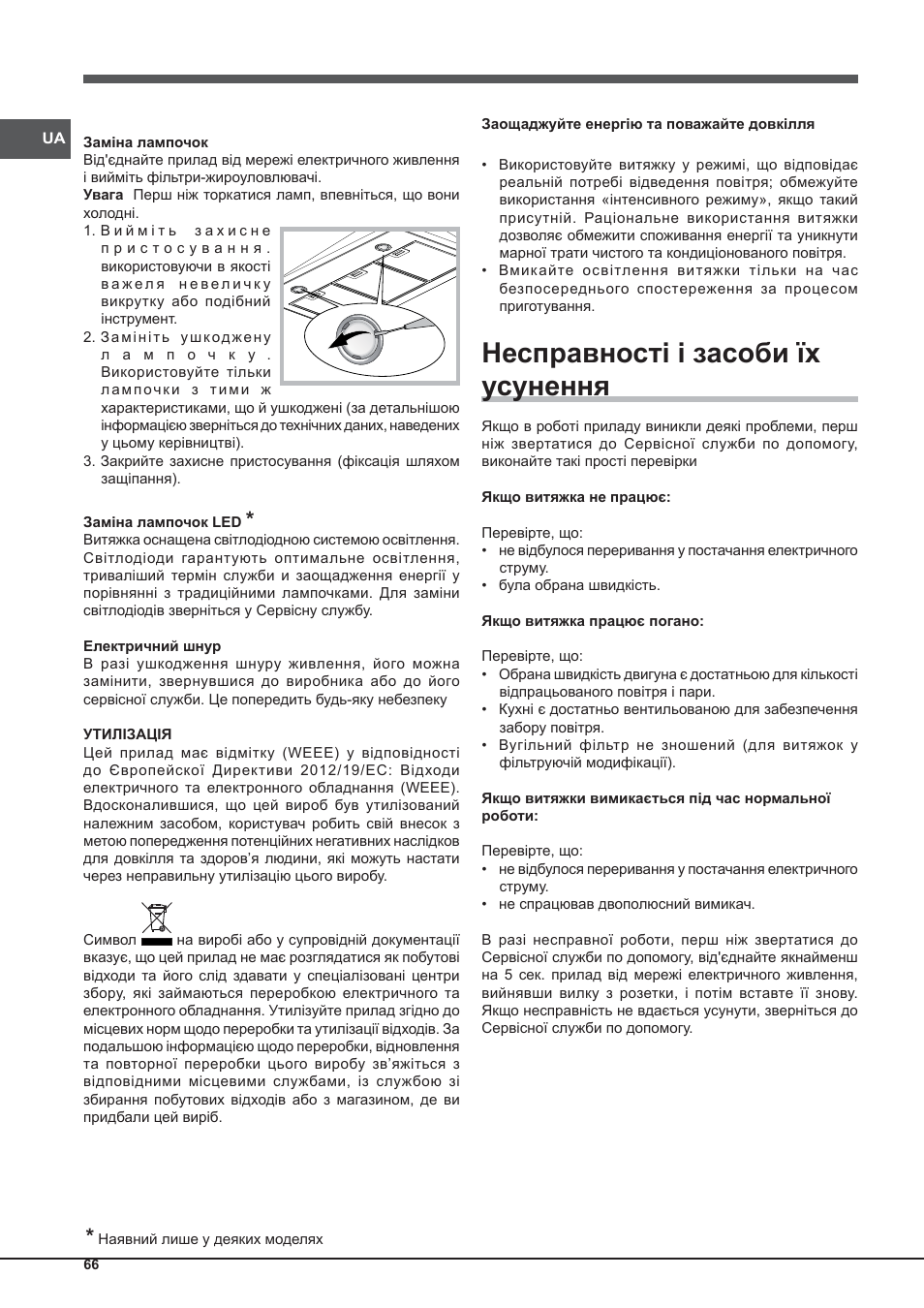 Несправності і засоби їх усунення | Indesit IHP-9.5-C-M-IX User Manual | Page 66 / 80