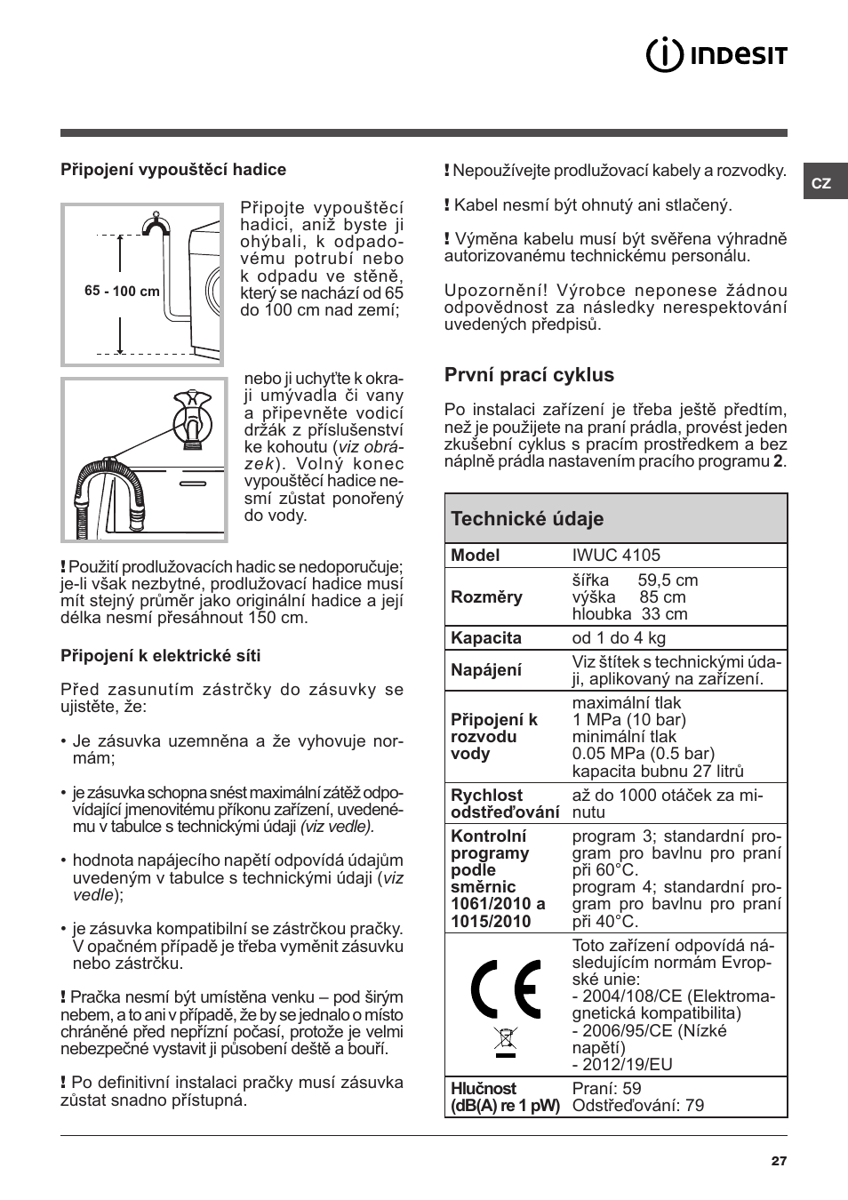 Indesit IWUC-4105-(EU) User Manual | Page 27 / 84