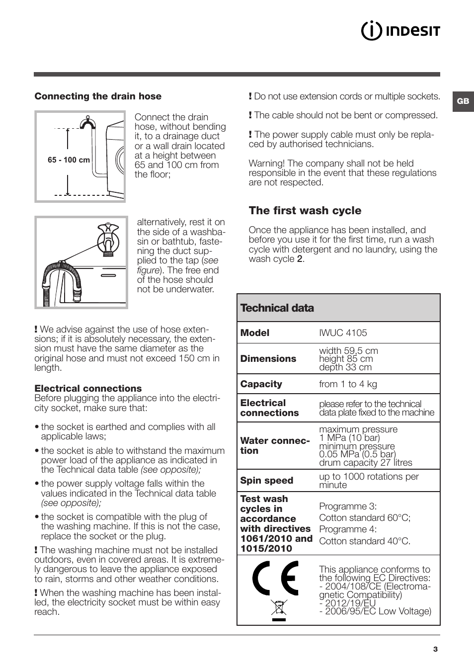 Indesit IWUC-4105-(EU) User Manual | Page 3 / 84