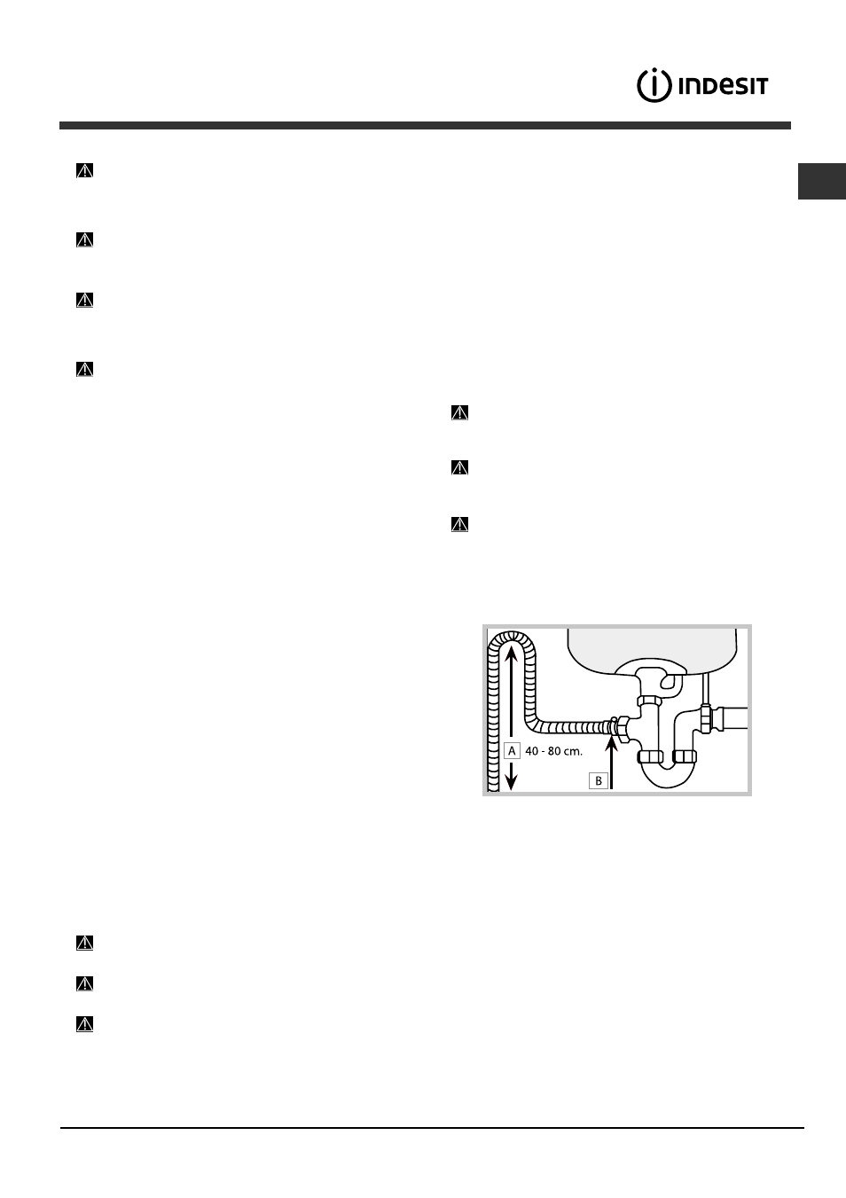 Installation, Positioning and levelling, Connecting the water and electricity supplies | Indesit DIFP-36.R User Manual | Page 13 / 80