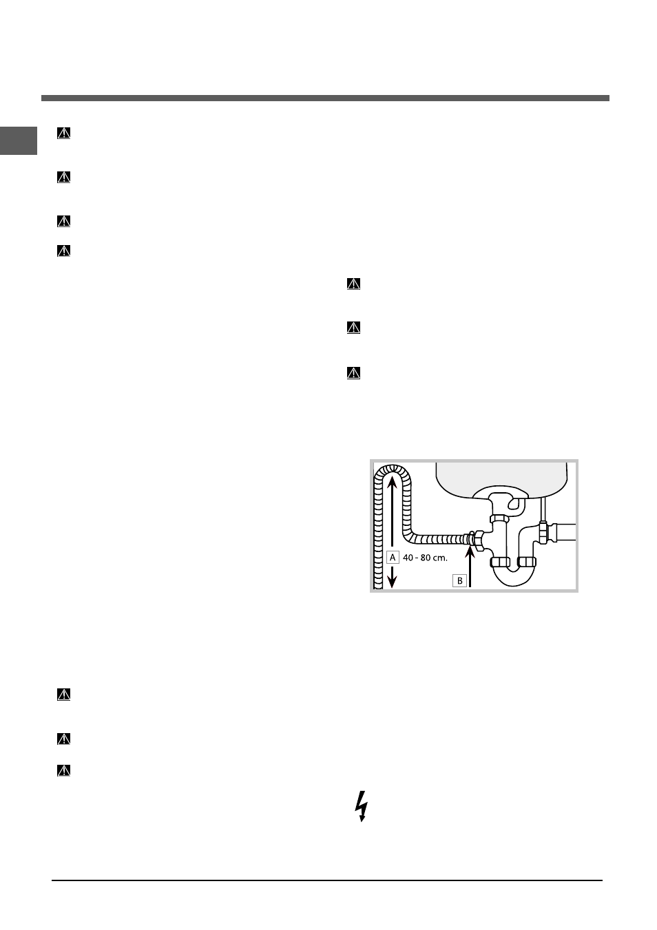 Installation, Mise en place et mise à niveau, Raccordements eau et électricité | Indesit DIFP-36.R User Manual | Page 24 / 80