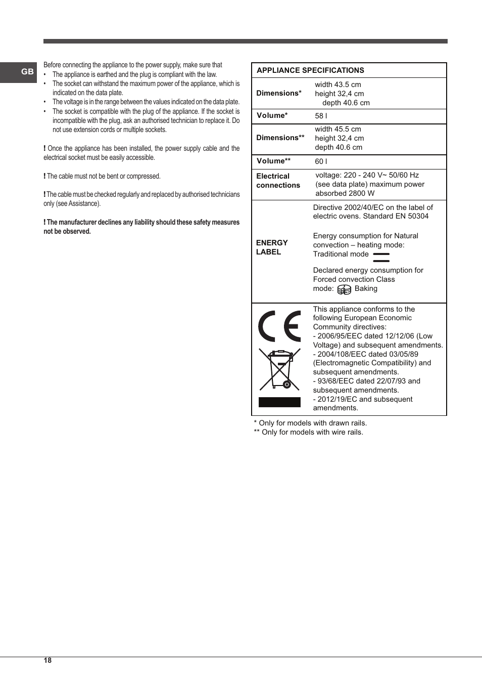 Indesit IFG-63-K.A-(BK)-S User Manual | Page 18 / 52