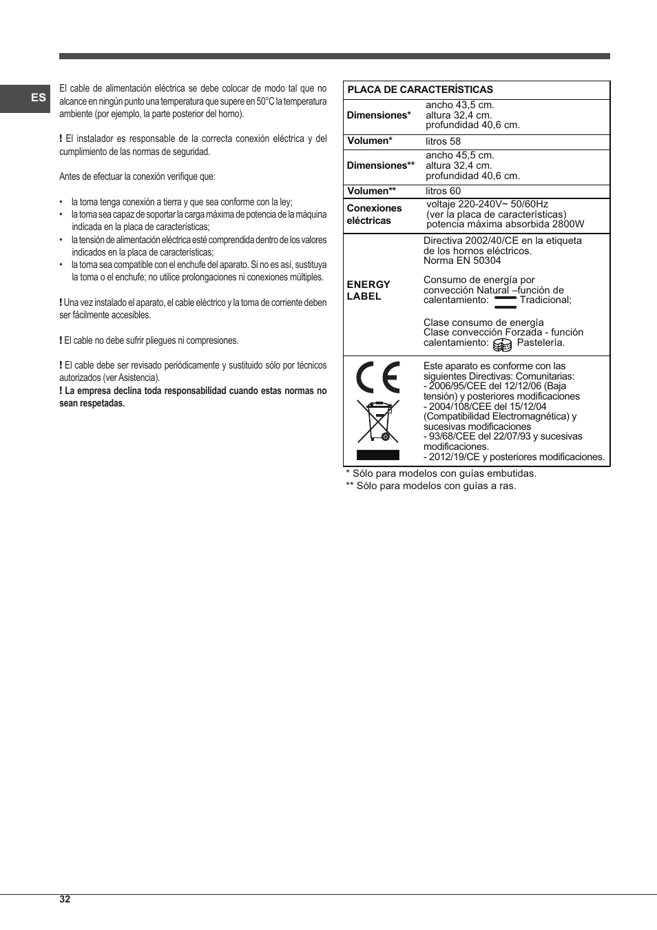 Indesit IFG-63-K.A-(BK)-S User Manual | Page 32 / 52