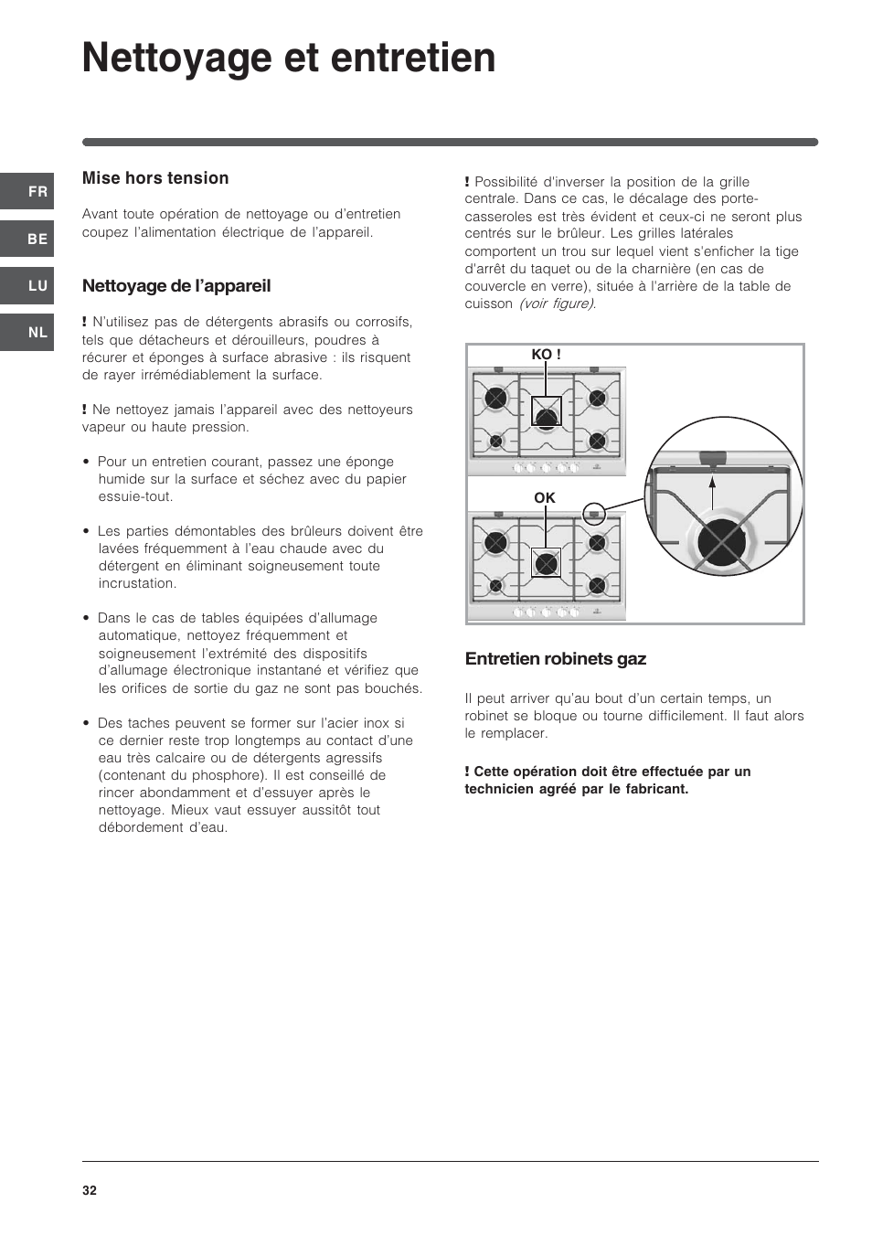 Nettoyage et entretien | Indesit IP-640-S-(AV)-R User Manual | Page 32 / 56