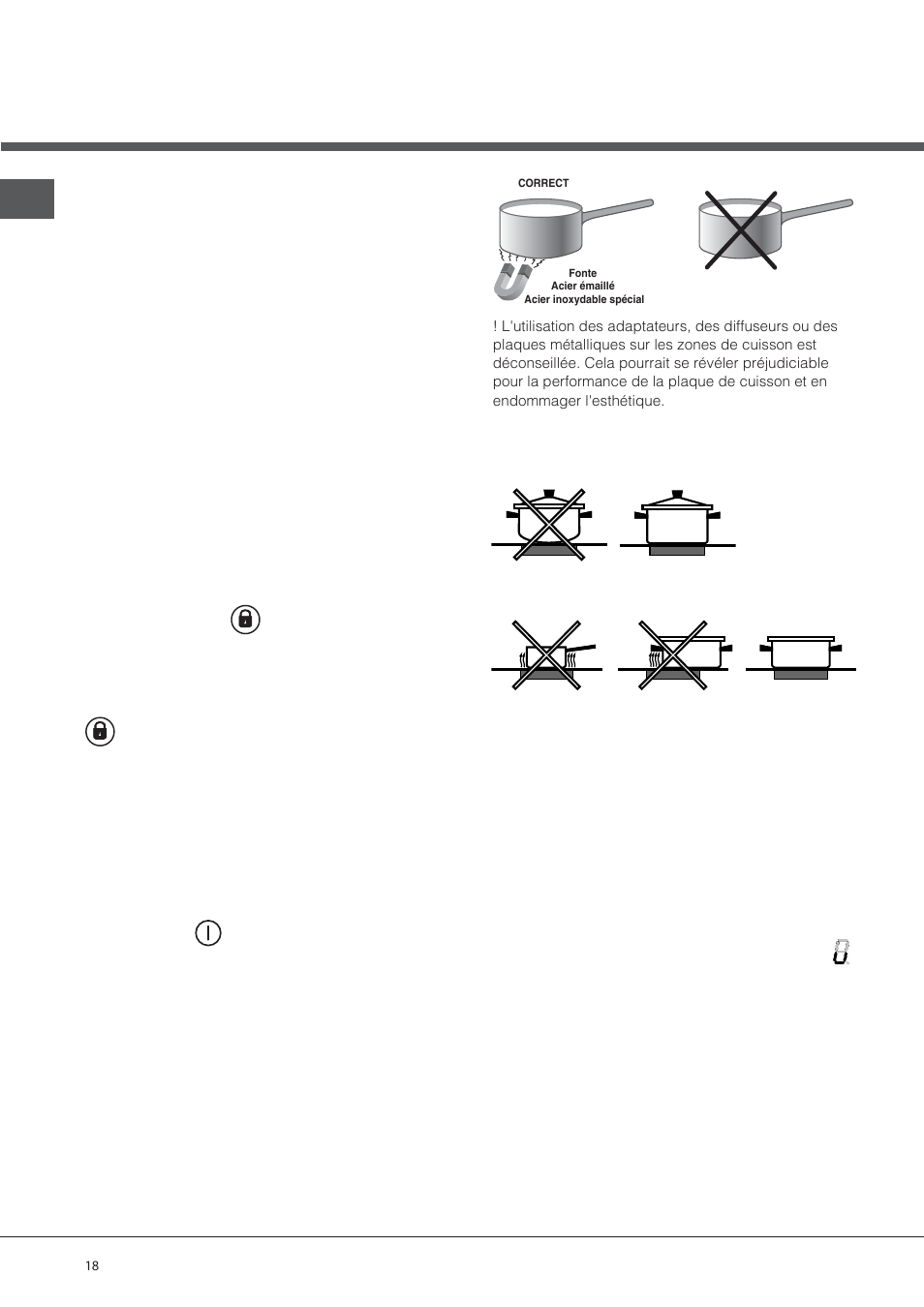 Verrouillage du bandeau de commande, Désactivation de la plaque de cuisson, Conseils d'utilisation de l'appareil | Dispositifs de sécurité | Indesit VIX-644-C-E User Manual | Page 18 / 84