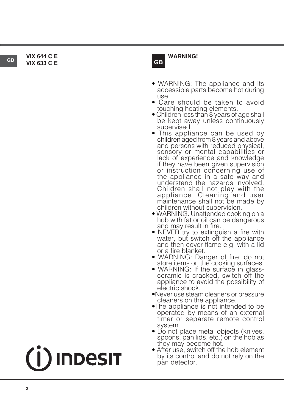Indesit VIX-644-C-E User Manual | Page 2 / 84