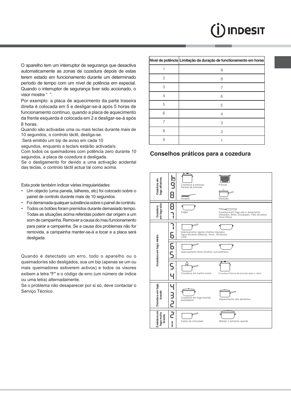 Conselhos práticos para a cozedura | Indesit VIX-644-C-E User Manual | Page 39 / 84